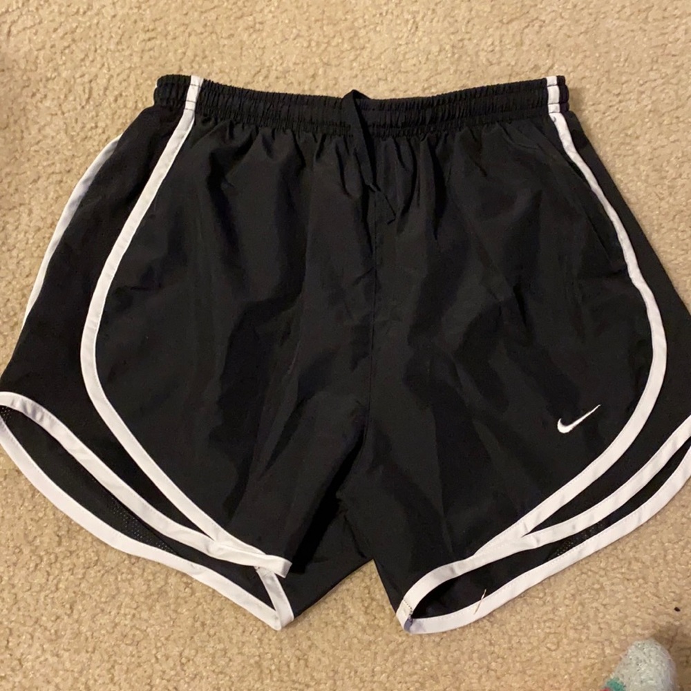 Black Nike running shorts